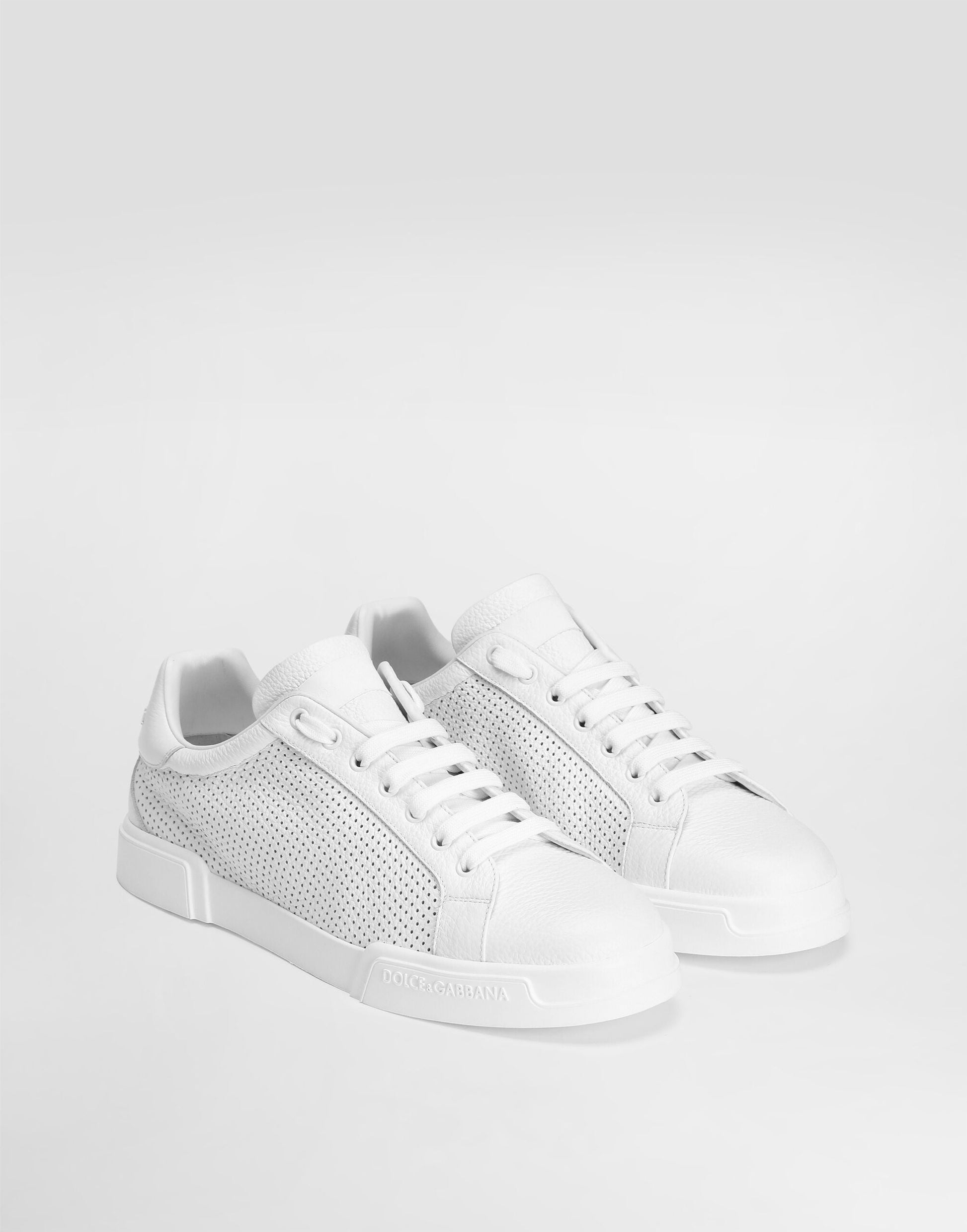 Portofino Light Strobel Men's Sneakers Perforated Calfskin White