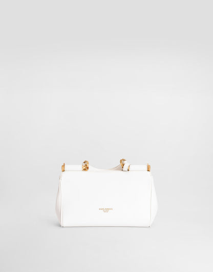Mini My Sicily Handbag Plongé Calfskin Leather White Gold-Toned Hardware
