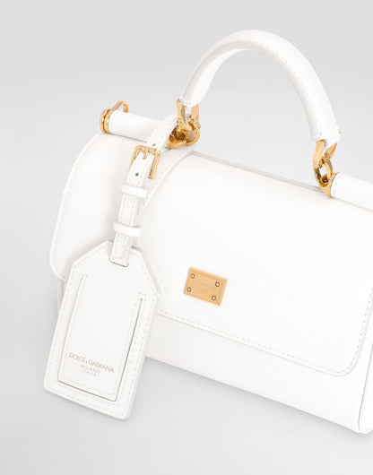 Mini My Sicily Handbag Plongé Calfskin Leather White Gold-Toned Hardware