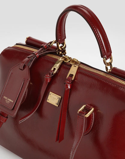 Medium Vittoria Handbag Calfskin Leather Red Vintage Brass Hardware