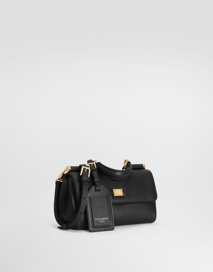 Mini My Sicily Handbag Plongé Calfskin Black Vintage Brass Hardware