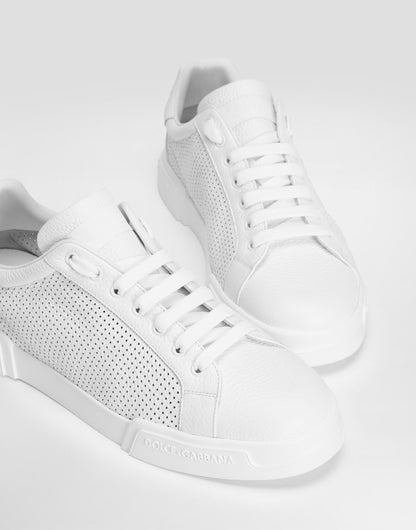 Portofino Light Strobel Men's Sneakers Perforated Calfskin White