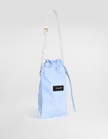 Essenza Bag Striped Poplin Blue Vintage Brass Hardware