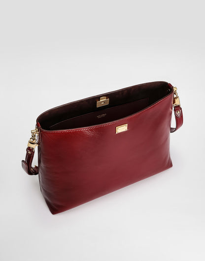 Large Vittoria Shoulder Bag Calfskin Red Vintage Brass Hardware
