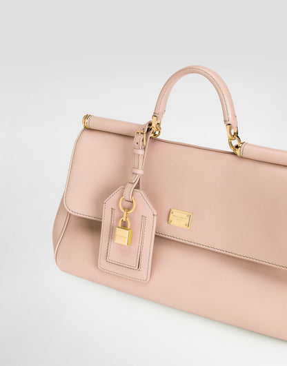 Medium My Sicily Handbag Plongé Calfskin Beige Vintage Brass Hardware