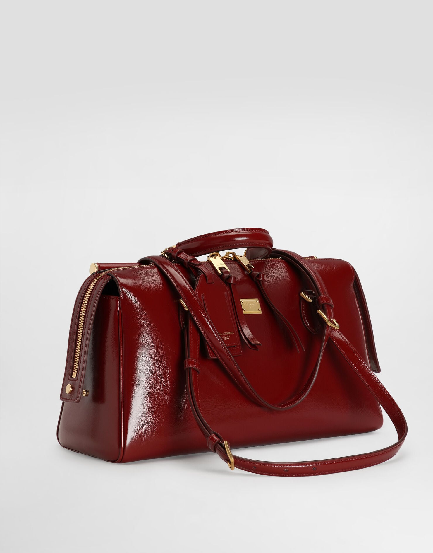 Medium Vittoria Handbag Calfskin Leather Red Vintage Brass Hardware