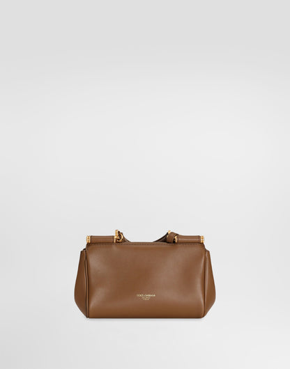 Mini My Sicily Handbag Plongé Calfskin Brown Vintage Brass Hardware