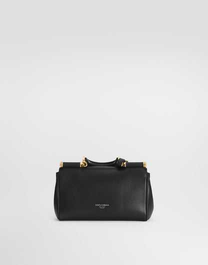 Mini My Sicily Handbag Plongé Calfskin Black Vintage Brass Hardware