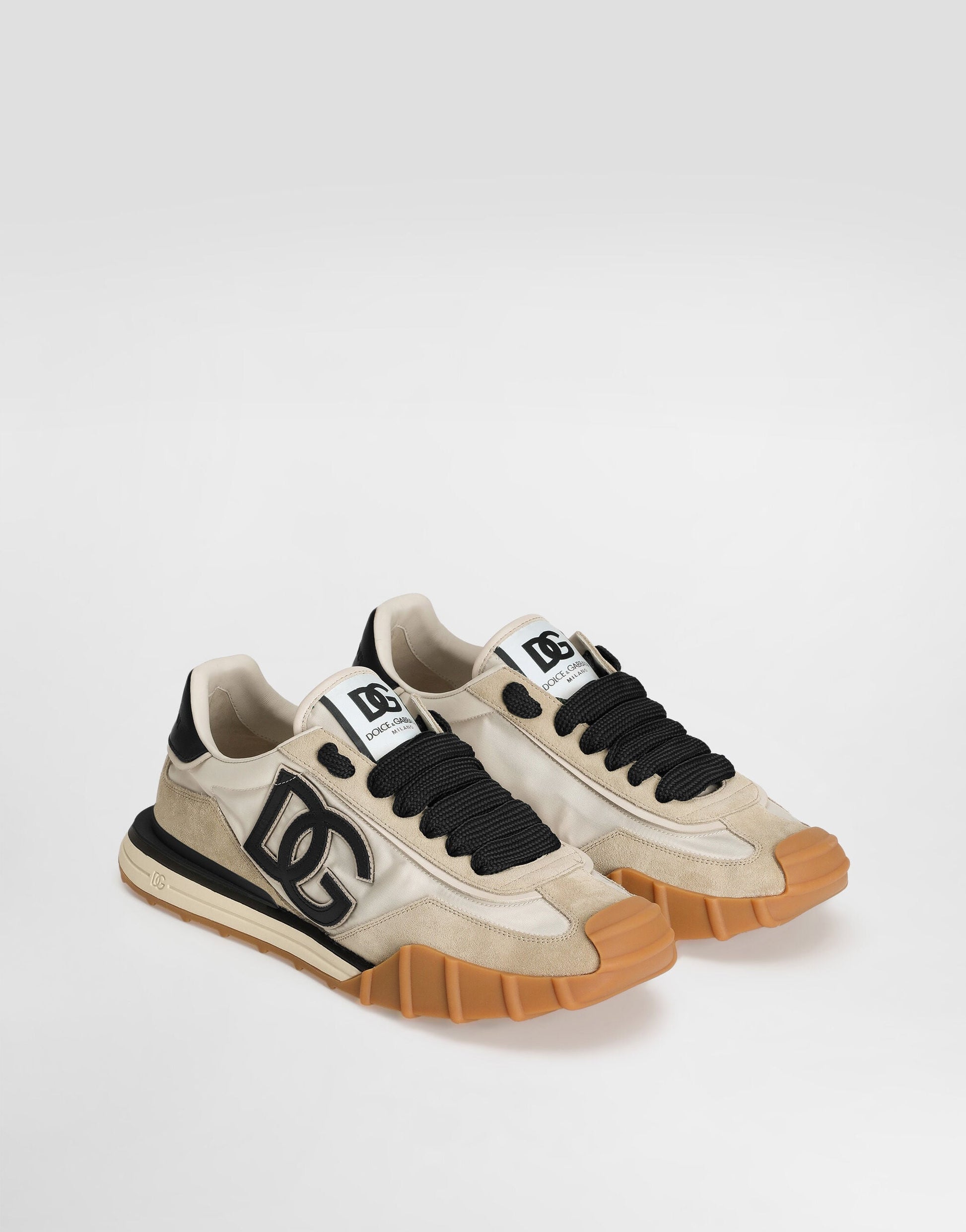 DG Athletic Fabric Sneakers with Leather Accents Made in Italy