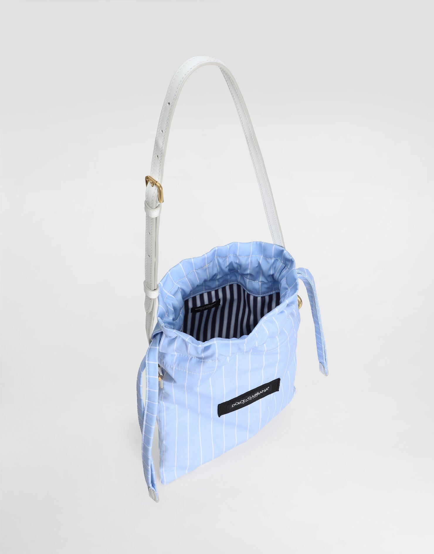 Essenza Bag Striped Poplin Blue Vintage Brass Hardware