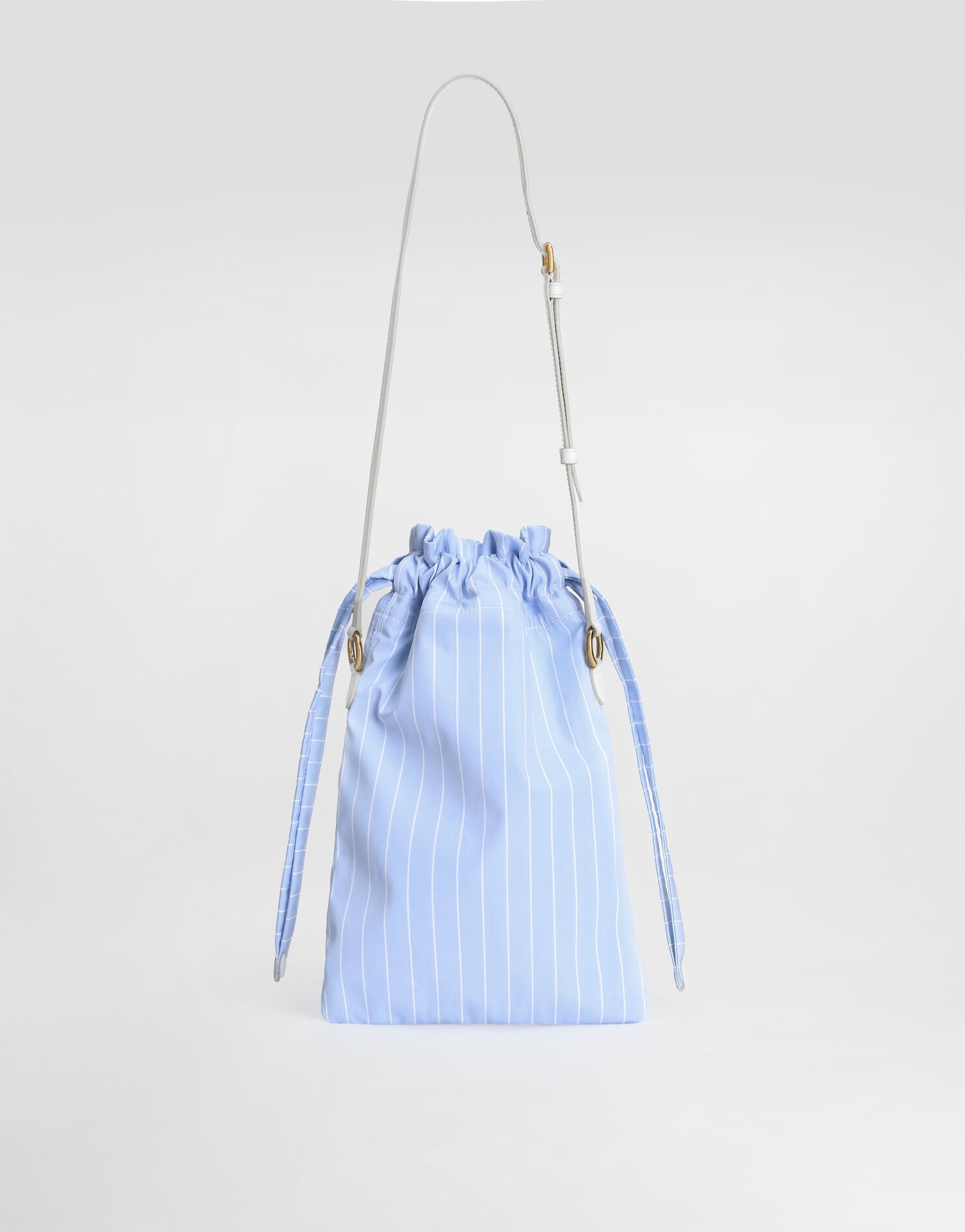 Essenza Bag Striped Poplin Blue Vintage Brass Hardware
