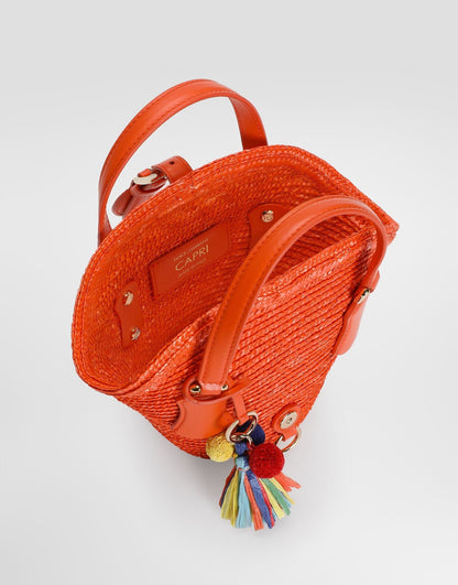 Coffa Capri Tote Bag Raffia Multi-colored Gold-Toned Hardware