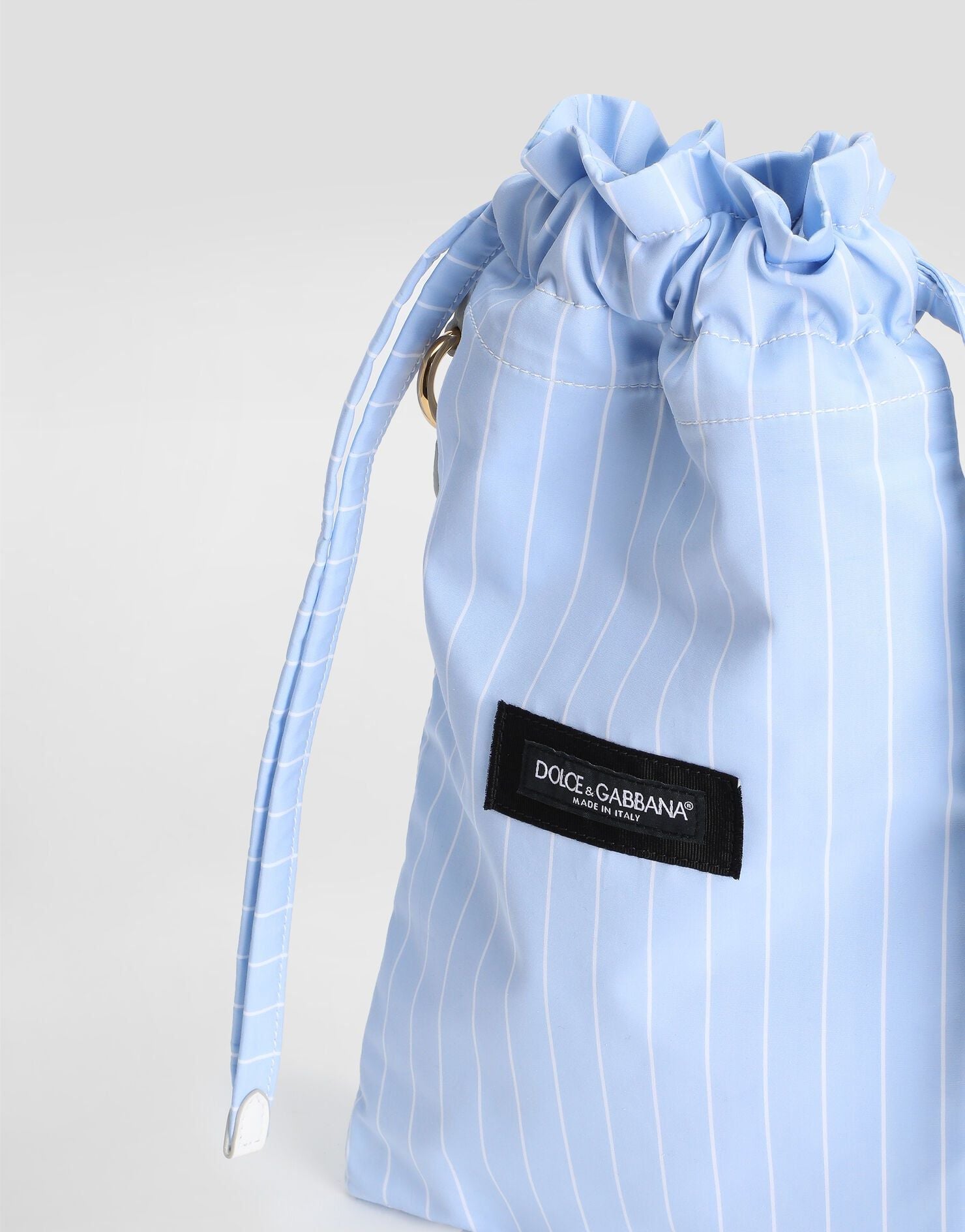 Essenza Bag Striped Poplin Blue Vintage Brass Hardware