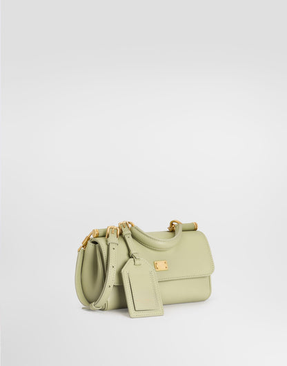 My Sicily Handbag Plongé Calfskin Leather Green Brass-Toned Hardware