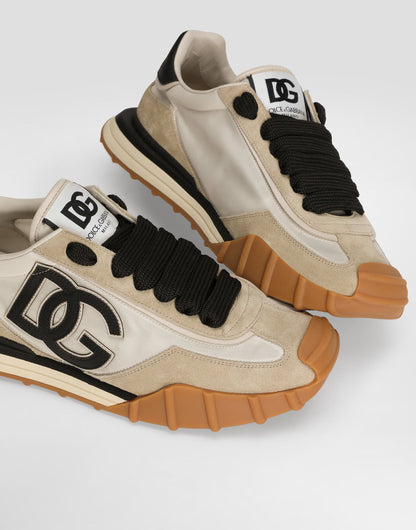 DG Athletic Fabric Sneakers with Leather Accents Made in Italy