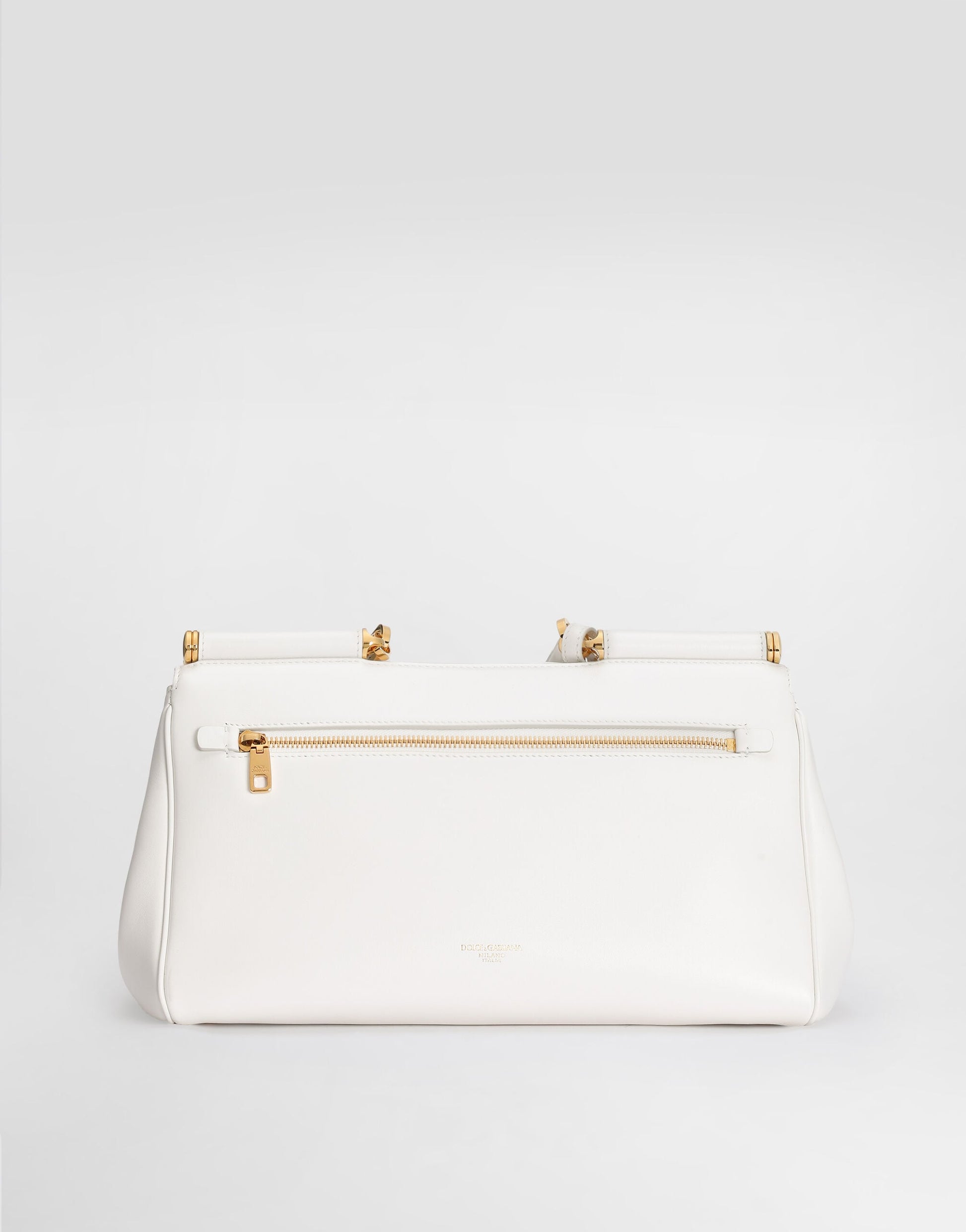 Medium My Sicily Handbag Plongé Calfskin Leather White Gold-Toned Hardware