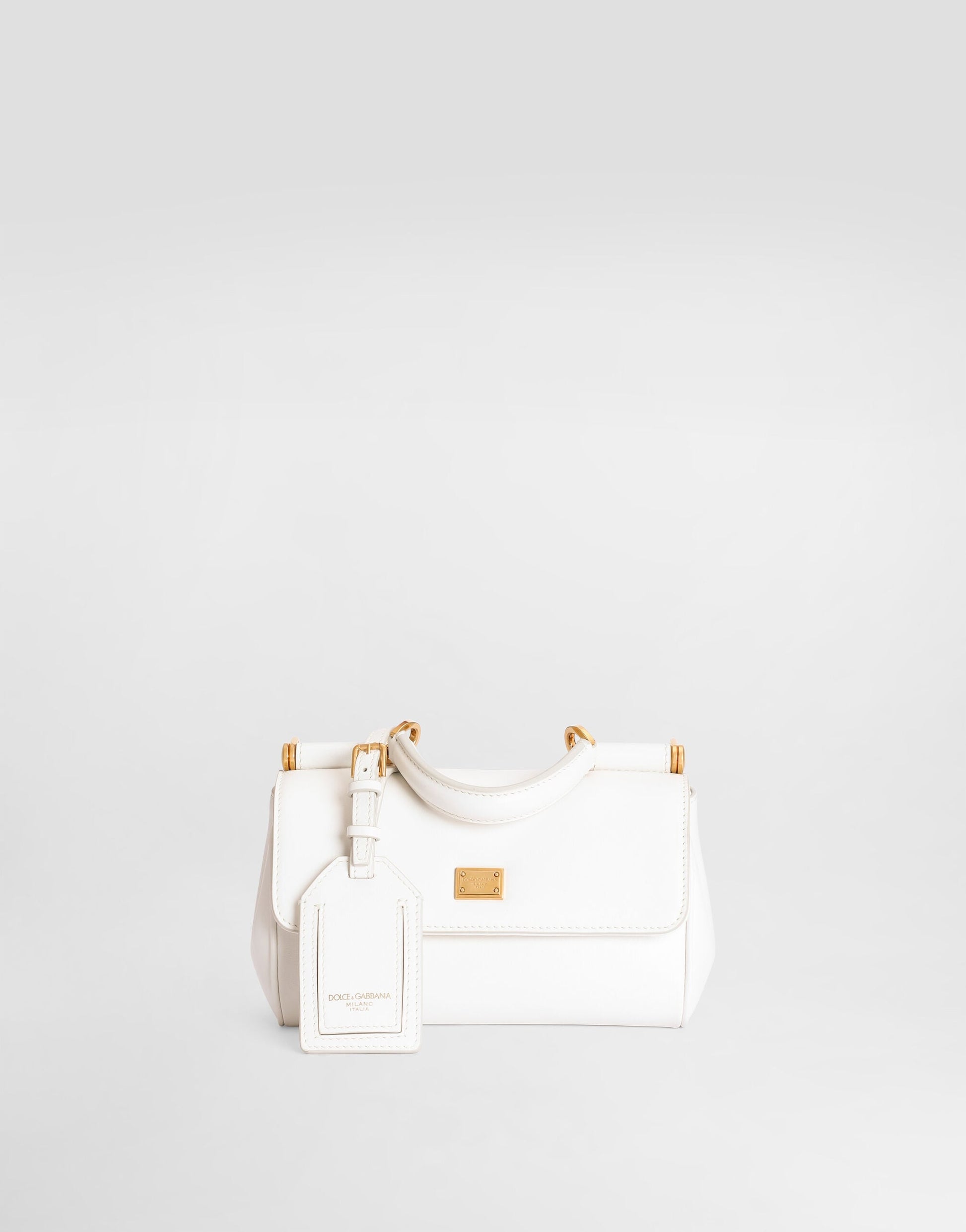 Mini My Sicily Handbag Plongé Calfskin Leather White Gold-Toned Hardware