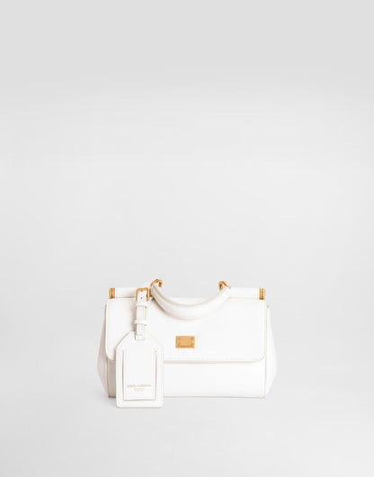 Mini My Sicily Handbag Plongé Calfskin Leather White Gold-Toned Hardware