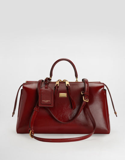Medium Vittoria Handbag Calfskin Leather Red Vintage Brass Hardware