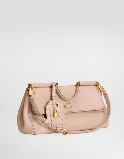 Medium My Sicily Handbag Plongé Calfskin Beige Vintage Brass Hardware