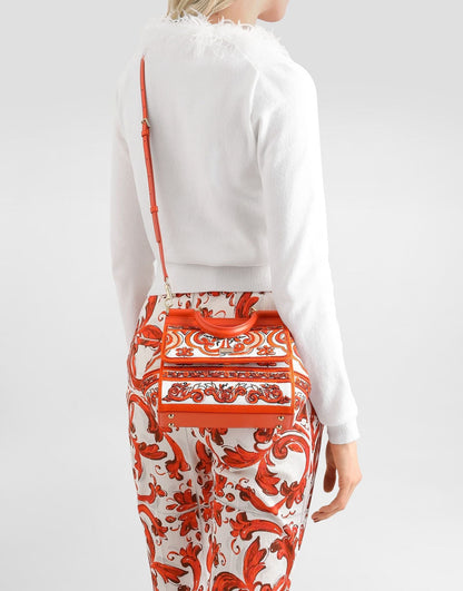 Small Sicily Handbag Leather Orange Gold-Toned Hardware