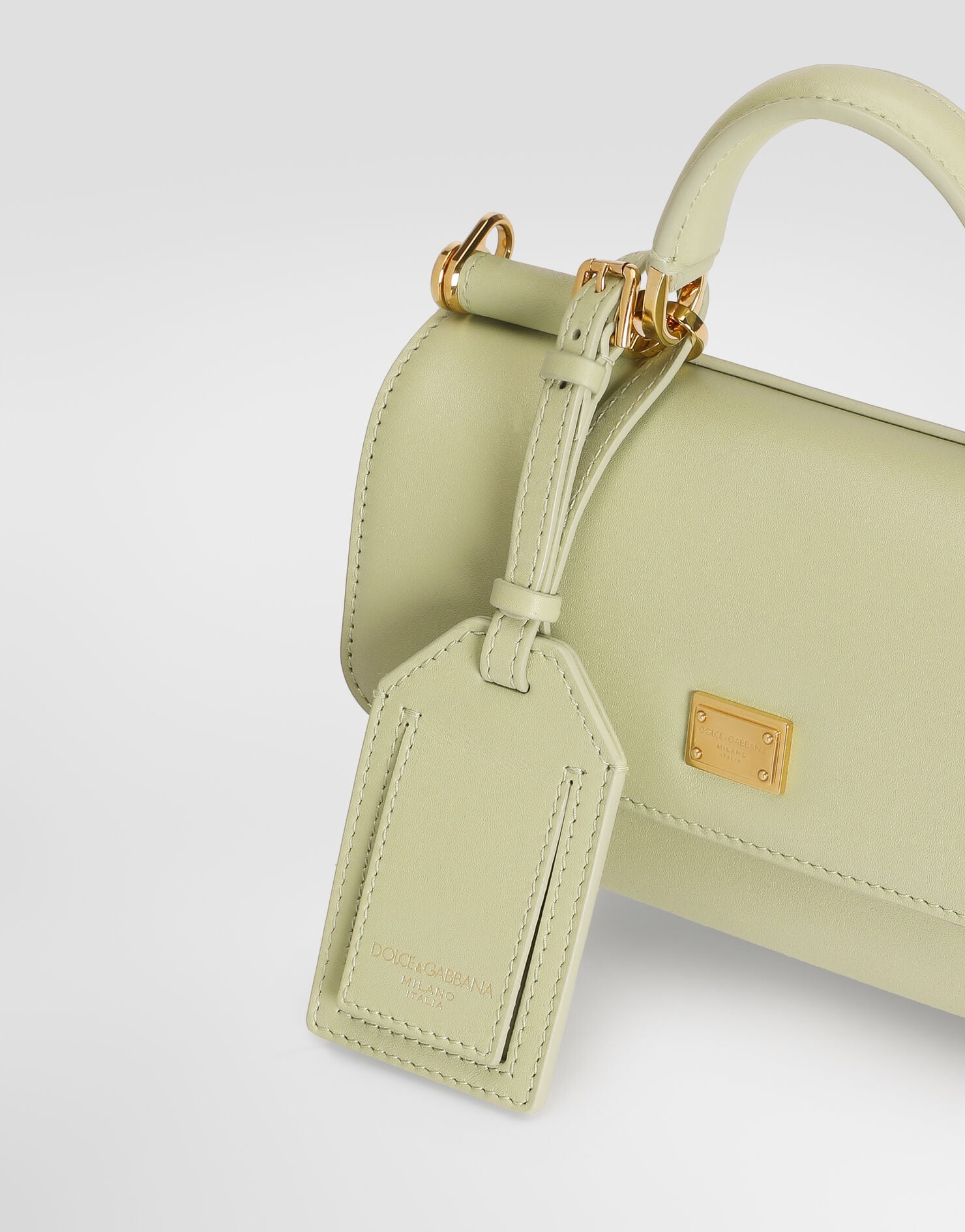 My Sicily Handbag Plongé Calfskin Leather Green Brass-Toned Hardware