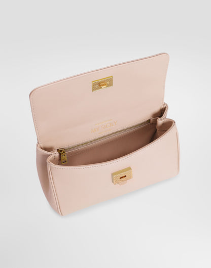 Mini My Sicily Handbag Plongé Calfskin Beige Vintage Brass Hardware