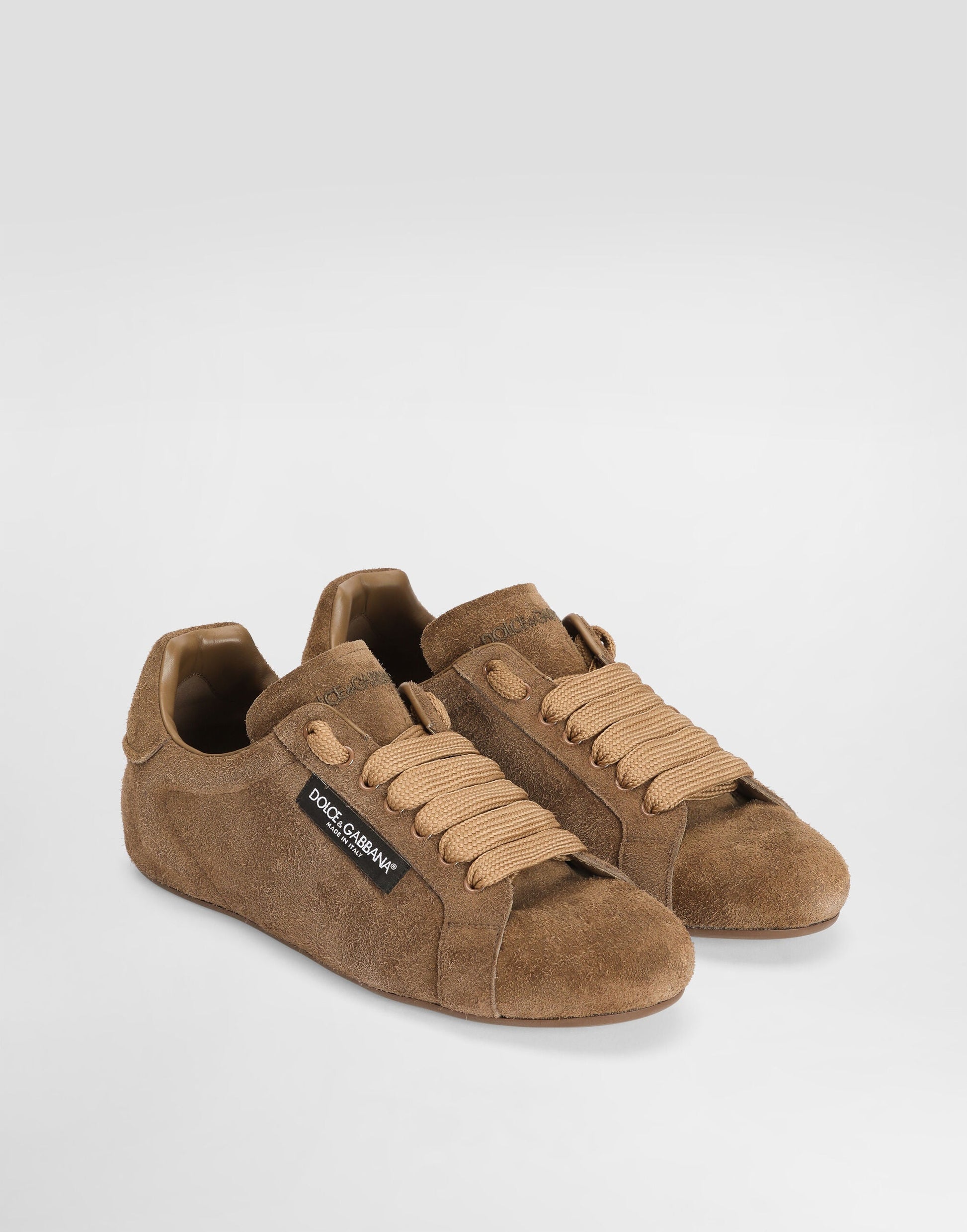 Portofino Soft Split Leather Men's Sneakers Brown