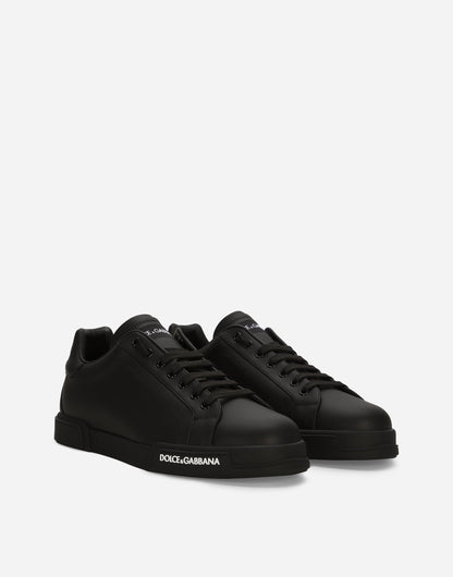 Portofino Calfskin Nappa Sneakers Black Men's
