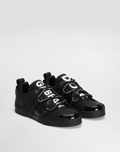 Portofino Calfskin and Patent Leather Sneakers Multicolor