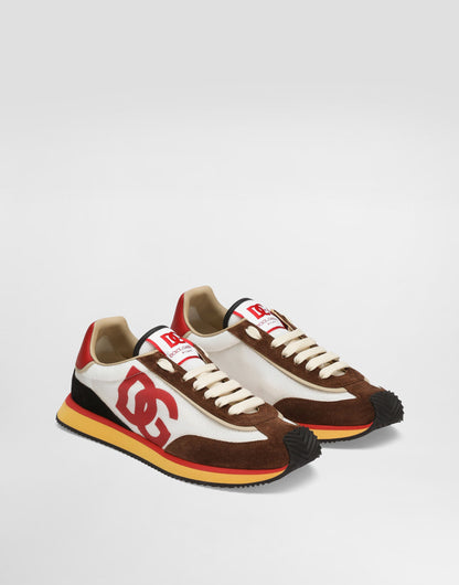 CUSHION Men's Sneakers Multicolor Calfskin and Technical Fabric
