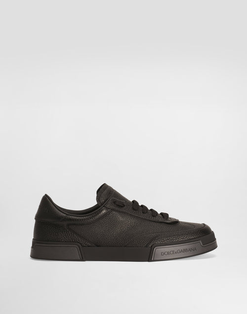 Men's Portofino Yacht Tumbled Calfskin Lace-Up Sneakers Black