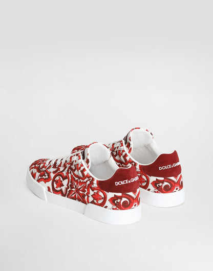 Portofino Majolica-Print Canvas Sneakers Multicolor