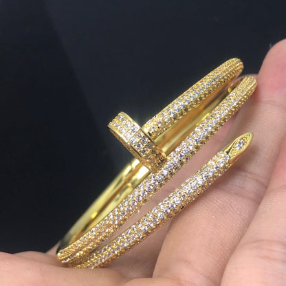 Juste Un Clou PavĂ© Cubic Zirconia Bangle Bracelet