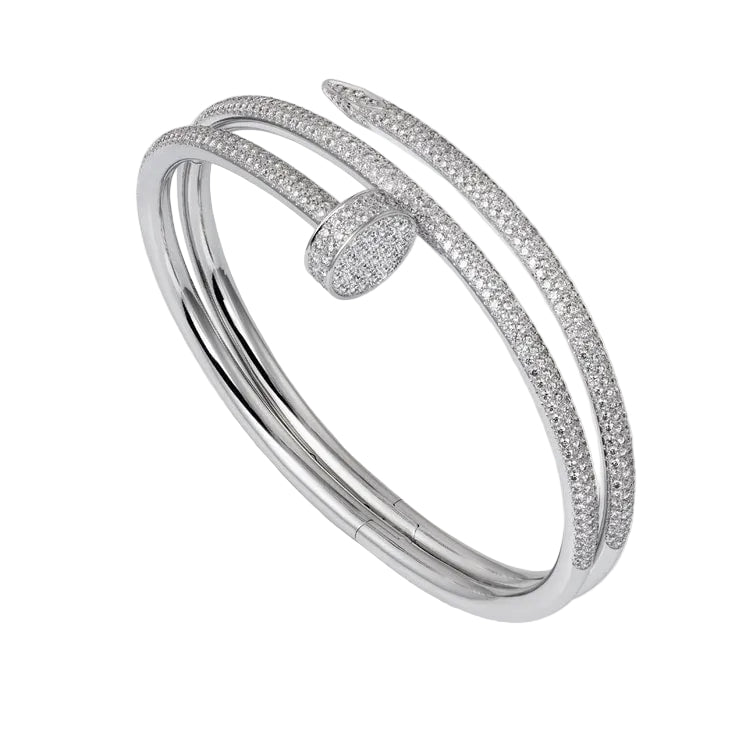 Juste Un Clou PavĂ© Cubic Zirconia Bangle Bracelet