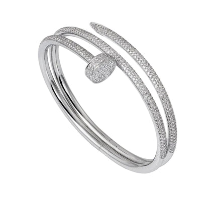 Juste Un Clou PavĂ© Cubic Zirconia Bangle Bracelet