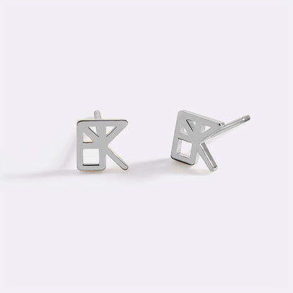 Personalized Monogram Name Stud Earrings