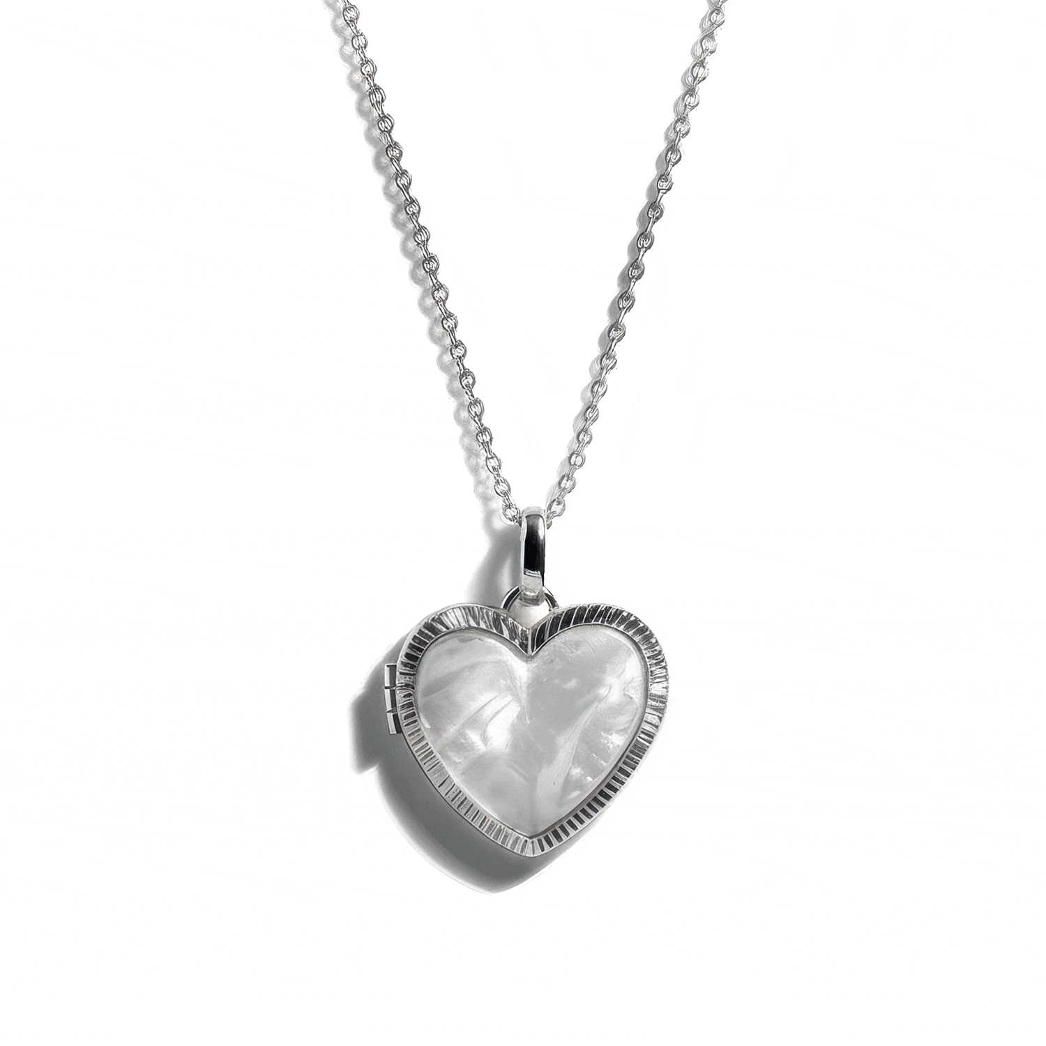 Personalized Mother of Pearl Locket Necklace