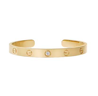 Open Cuff One Diamond Love Bracelet
