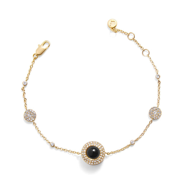 Personalized PavĂ© Circle Photo Station Bracelet