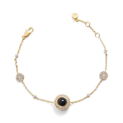 Personalized PavĂ© Circle Photo Station Bracelet