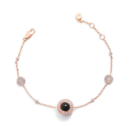Personalized PavĂ© Circle Photo Station Bracelet