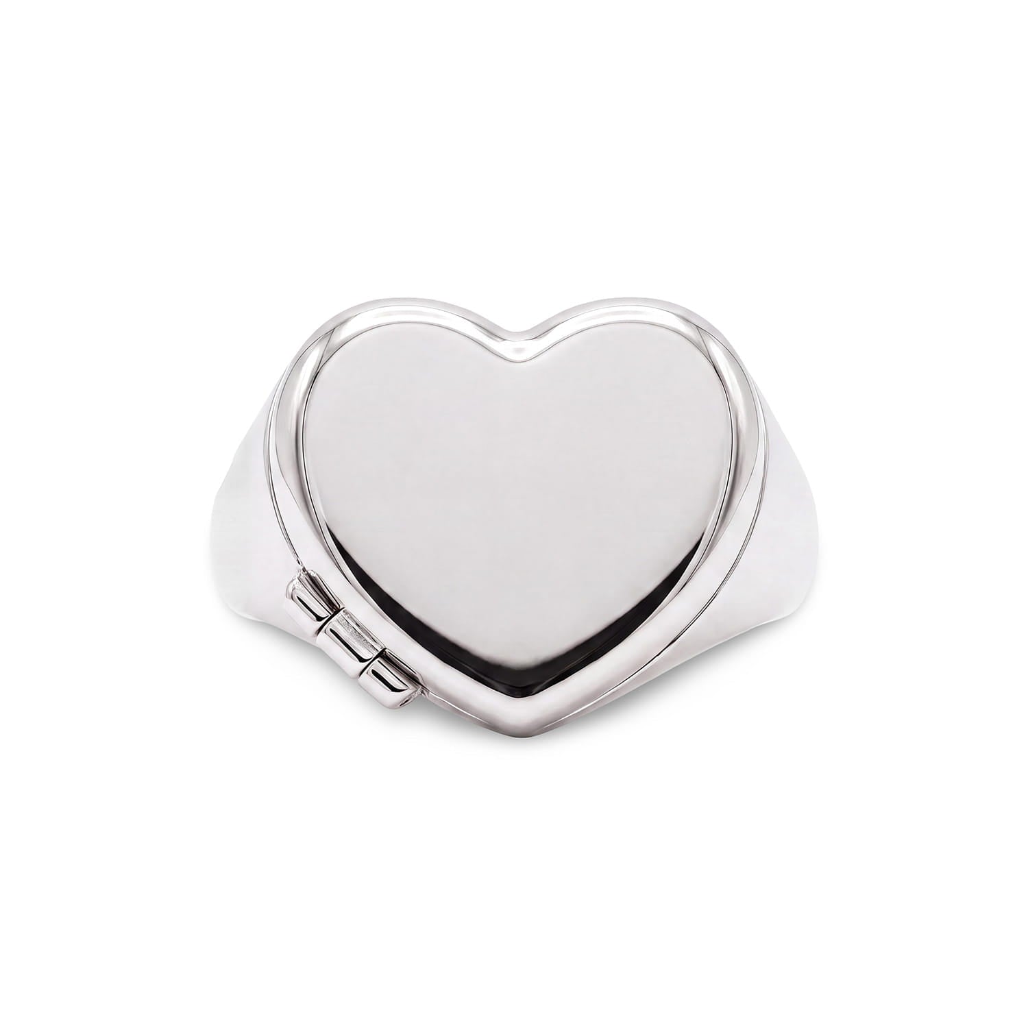 Personalized Heart Signet Locket Ring