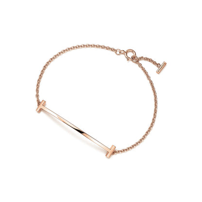 T Smile Curved Cubic Zirconia Bracelet