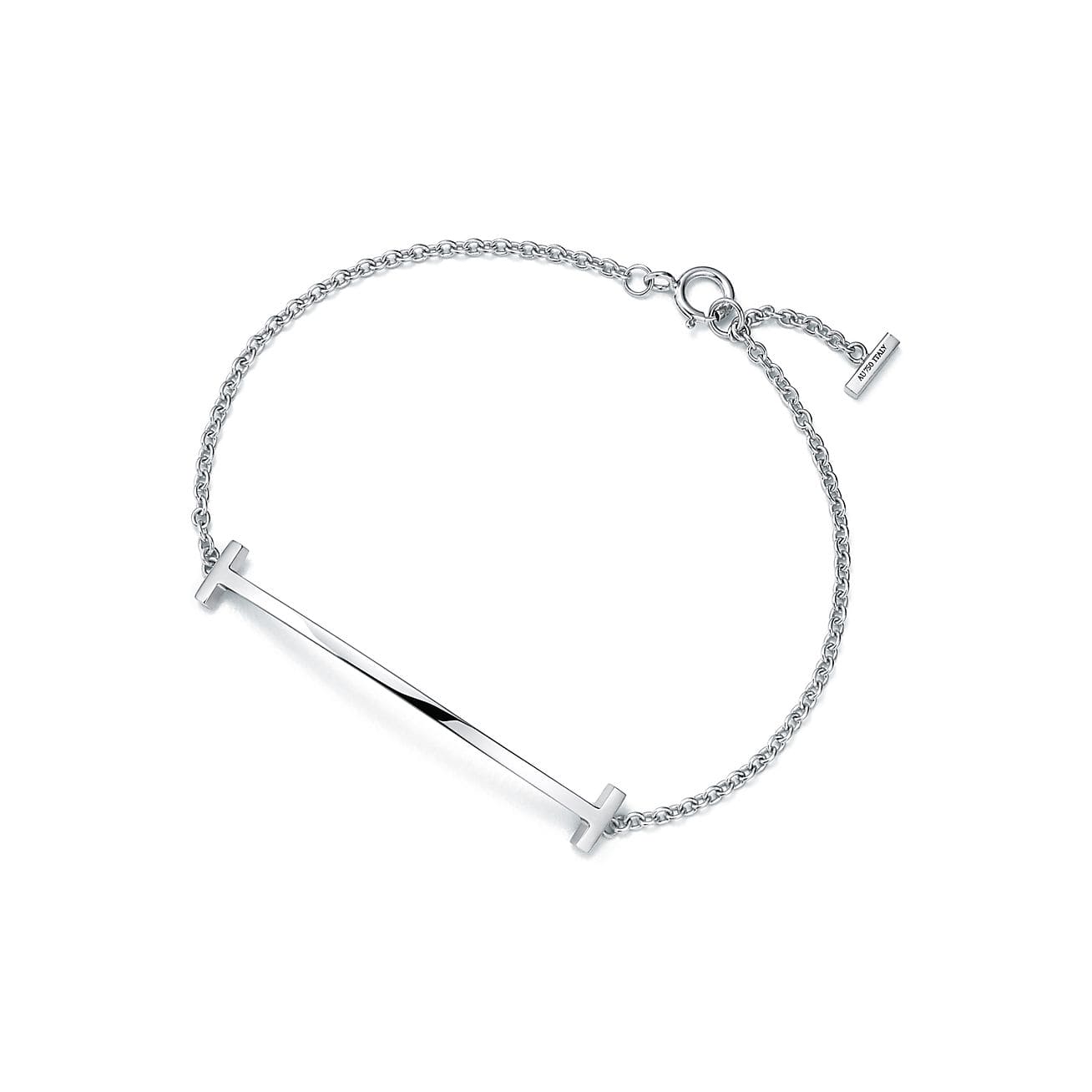 T Smile Curved Cubic Zirconia Bracelet