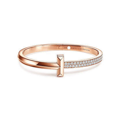 T1 Wide Hinged Cubic Zirconia Bracelet