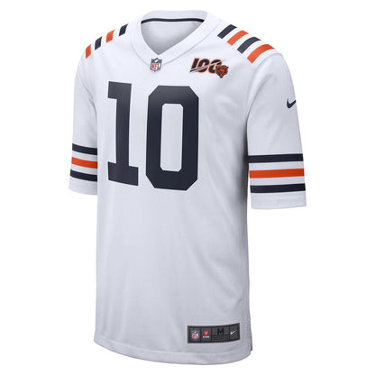 Men's Chicago Bears Mitchell Trubisky White 2019 100th Season Alternate Classic Player Game Jersey
