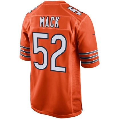 Men's Chicago Bears Khalil Mack Orange 100th Season Game Jersey