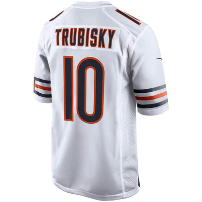 Men's Chicago Bears Mitchell Trubisky White 100th Season Game Jersey