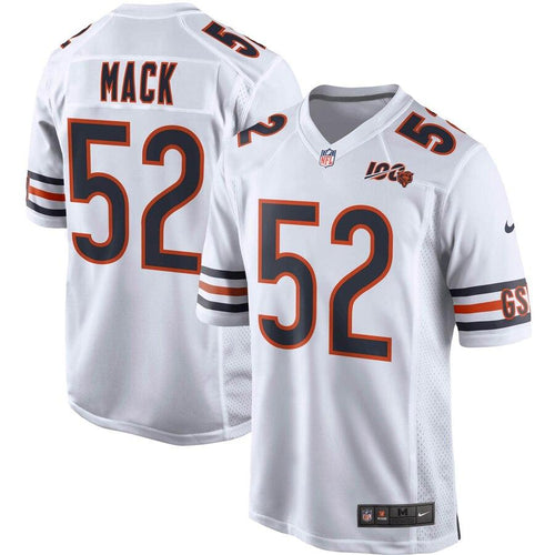 Men's Chicago Bears Khalil Mack White 100th Season Game Jersey